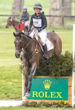  ??  ?? Jonelle Price and Grovine De Reve rise from 20th after dressage to finish third, jumping clear just one second over the optimum time