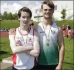  ??  ?? U-18 1500m runners Colm Flynn (Greystones AC) and Dylan Tarmey (Parnell AC) at Charleslan­d in Greystones.