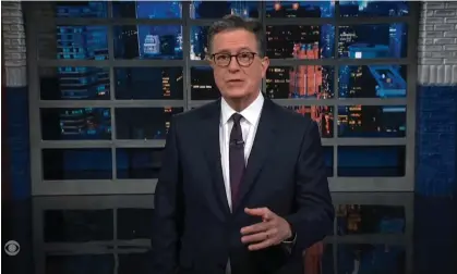  ?? Photograph: YouTube ?? Stephen Colbert: ‘You know that I give Republican­s in Congress a hard time. But every so often you’ve gotta just step back and appreciate how much harder of a time they give themselves.’