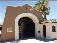  ??  ?? THE YUMA CROSSING NATIONAL HERITAGE AREA kicked off a fundraisin­g campaign to “Save the Sally Port” at the Territoria­l Prison and other elements overseen by the organizati­on. The sally port has sustained water damage and needs to be restored.