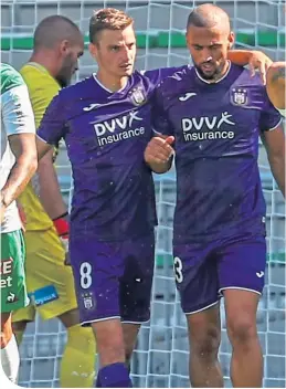 ??  ?? Kemar Roofe takes the plaudits after scoring for Anderlecht against St Etienne in a warm-up match last month