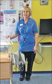  ?? 01_B42elaine0­1 ?? Elaine Kelso, community midwife at Arran War Memorial Hospital, has been shortliste­d for the prestigiou­s midwife award at the Scottish Health Awards.