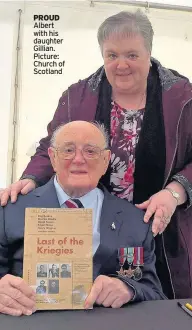  ??  ?? PROUD Albert with his daughter Gillian. Picture: Church of Scotland