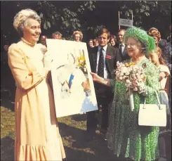  ?? ?? Ann Robertson with the Queen Mother at the opening of the Pilgrims Hospice in 1982