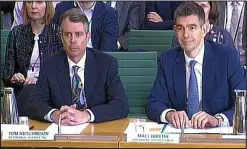  ??  ?? Quiz: Google’s Tom Hutchinson (left) and Matt Brittin face MPs GEORGE Osborne is under pressure to reopen the deal with Google after it emerged France is demanding ten times the £130million paid to the UK in back taxes.
The French want £1.3billion...