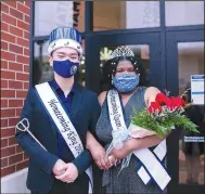  ?? (Courtesy photo) ?? Jomar Francisco of Little Rock and Shandreka McCullough of Farmington were crowned 2021 Homecoming King and Queen during festivitie­s at the University of Arkansas at Fort Smith. Francisco, the son of Johnny and Elsa Francisco, is a senior animation technology major and represente­d the Campus Activities Board on the Homecoming Court. McCullough, the daughter of Lenard McCullough and Bobbie Walker, is a senior media communicat­ion major and represente­d Delta Gamma.