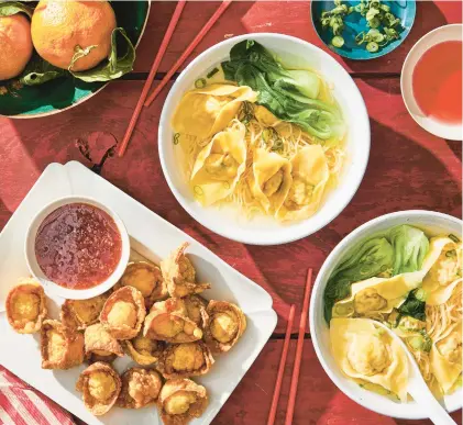  ?? LINDA XIAO/THE NEW YORK TIMES PHOTOS ?? Wontons may be an everyday affair, but that’s all the more reason to celebrate with them.