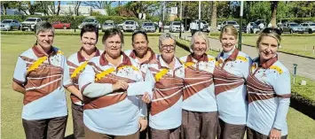  ?? Picture: SUPPLIED ?? GOLDEN TOUCH: Gold medallists at the Mini Districts tournament held in Graaff-Reinet (left to right) Lynn West, Louise Vincent, Gwen Bartlett, Marlene Jacobs, Jackie Kriel, Marlene Mitchener, EvieSwanep­oel and Megan Kriel.