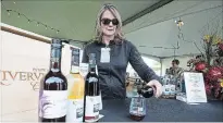  ??  ?? Jennifer Richmond of Riverview Estate Winery pours a glass of 2015 Fontana Dolce.
