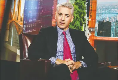  ?? CHRISTOPHE­R GOODNEY / BLOOMBERG FILES ?? Hedge fund manager Bill Ackman is one of the high-profile investors driving the SPAC rush in the United States.