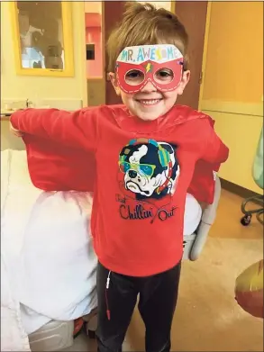  ?? Contribute­d photo ?? Jace Bruno left Yale-New Haven Hospital in a superhero costume last spring after being treated for a rare, sometimes deadly inflammato­ry condition linked to COVID-19 in children. Jace has made a full recovery.