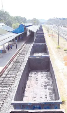  ??  ?? A cargo train with empty rakes, used to transport coal, is seen at the Kulem railway station in Goa.