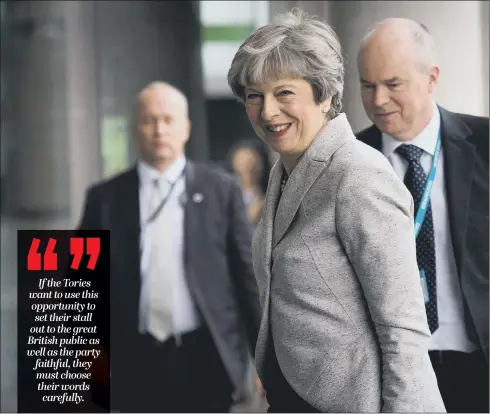  ??  ?? Theresa May arrives at the BBC studios in Salford to appear on the Andrew Marr show ahead of the Conservati­ve Party conference.