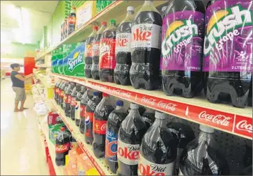 ?? Frederic j. Brown
AFP/ Getty I mages ?? “WE HOPE to create a fund that would be used to improve health outcomes, particular­ly for children aff licted with obesity and diabetes,” said Assemblyma­n Richard Bloom. Above, soft drinks at a Rosemead store.