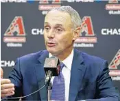  ?? ROSS D. FRANKLIN/AP ?? Commission­er Rob Manfred says he is confident that the Marlins sale is going to get done.
