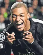  ??  ?? Kylian Mbappe celebrates after scoring PSG’s second goal.