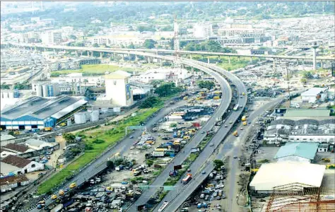  ??  ?? Alaka Bridge, which stretches inward Eko Bridge and Ijora- Olopa in Lagos is still waiting for repair work.