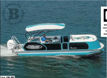  ?? Price: $96,385 ?? SPECS: LOA: 26'0" BEAM: 8'6" DRAFT (MAX): 1'3" DRY WEIGHT: 3,100 lb. SEAT/WEIGHT CAPACITY: 14/4,400 lb. FUEL CAPACITY: 46 gal.
HOW WE TESTED: ENGINE: Mercury Verado 350 hp DRIVE/PROPS: Mercury Mirage 15.25" x 19" 3-blade stainless steel GEAR RATIO: 1.75:1 FUEL LOAD: 25 gal. CREW WEIGHT: 250 lb.