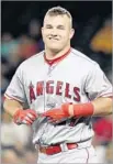  ?? Elaine Thompson Associated Press ?? MIKE TROUT says he is relieved to get good news about left hamstring problem.