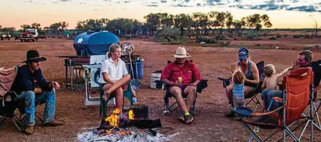  ??  ?? Chatting around a campfire was one of Kayde Lehman’s favourite things about contract mustering.
