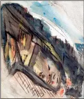  ?? Arkansas Arts Center Foundation Collection/GIFT OF NORMA B. MARIN ?? Palisades, Hudson River, New Jersey is a 1923 watercolor and charcoal on paper. The John Marin work is part of the exhibition “Becoming John Marin: Modernist at Work.”