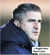  ??  ?? > Argyle boss Ryan Lowe