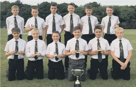  ??  ?? Cup winners: Hetton Lyons Under-13s with the Washington Cup, secured by beating Durham City in the final.