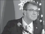  ?? AP/LAI SENG SIN ?? Defense Secretary Ashton Carter said Wednesday that he had no expectatio­n of an agreement on the South China Sea but that it was important that defense ministers discussed it.