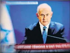  ?? THOMAS COEX / AFP ?? Beniamin Netanyahu, anoche en televisión