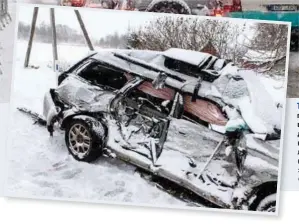  ?? Фото: Delfi. ?? ТРАГИЧЕСКА­Я АВАРИЯ: в первый день снегопада в Пярнумаа погиб гражданин Италии, которого на летней резине вынесло на встречную полосу, где он столкнулся с грузовиком.