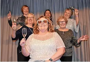  ?? Bleadon Women’s Institute ?? Members of Bleadon Women’s Institute get in the party mood ahead of the event on April 20