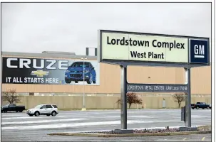  ??  ?? In two tweets Tuesday, President Donald Trump said he was “very disappoint­ed” in General Motors’ layoff and plant closing plans, which will halt production at five North American plants, including this one in Lordstown, Ohio.