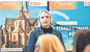  ?? FOTO: JOOSTEN ?? Charlotte Quik (CDU) will bei der Landtagswa­hl erneut den Wahlkreis mit Wesel, Hamminkeln, Hünxe und Schermbeck gewinnen.