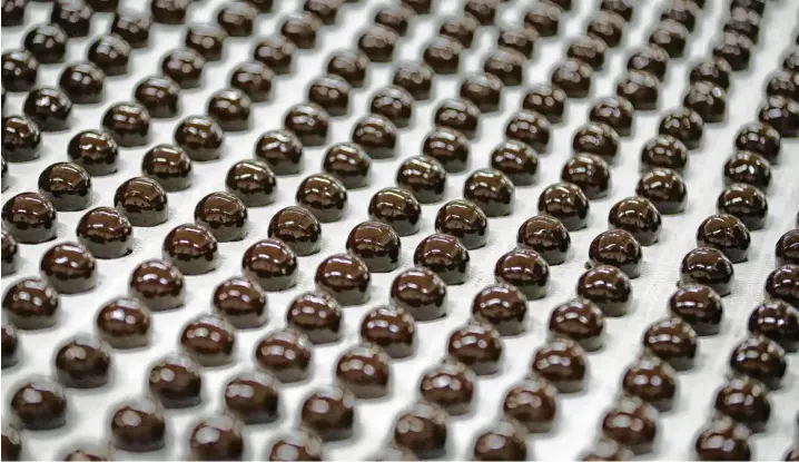  ?? Foto: Jan Woitas, dpa ?? Schokolade geht immer, und in Krisenzeit­en sogar noch mehr – oder? Ein Blick in die Produktion von Halloren, der nach eigenen Angaben ältesten bis heute produziere­nden Schokolade­nfabrik Deutschlan­ds.