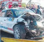  ?? FOTO:CAPTURA ?? El coche de Kubica, destrozado (2011)