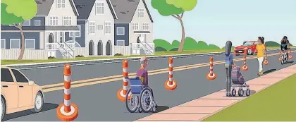  ?? CITY OF ST. JOHN’S GRAPHIC ?? Beginning early next week, cyclists, pedestrian­s and wheelchair users will have more space on three city streets as part of a new pilot project.