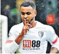  ??  ?? Silent assassin: Josh King hushes Vicarage Road after his penalty delivered a 2-0 lead