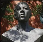  ?? (File Photo/AP/Frank Franklin II) ?? A statue of Althea Gibson sits in front of Arthur Ashe Stadium on Aug. 26, 2019, at the Billie Jean King National Tennis Center during the first round of the U.S. Open tennis tournament in New York.