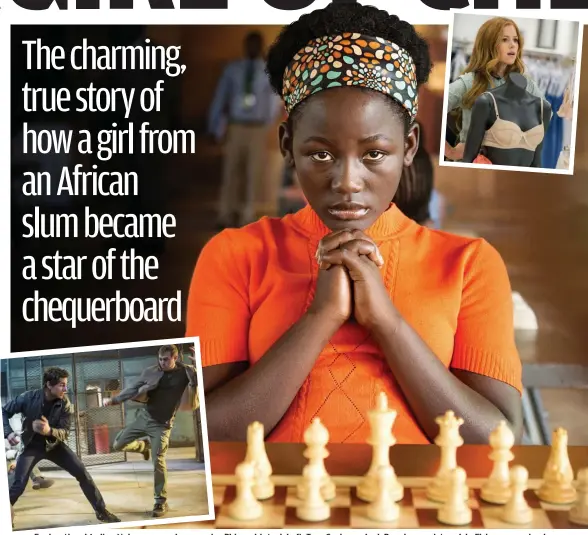  ??  ?? Enchanting: Madina Nalwanga as chess genius Phiona Mutesi. Left, Tom Cruise as Jack Reacher and, top, Isla Fisher as a suburban mum