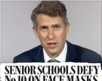  ??  ?? On the defensive: Gavin Williamson on TV and, inset, how the Standard was first with news of the U-turn yesterday
