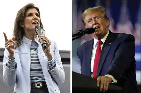  ?? AP PHOTO, FILE ?? Nikki Haley and former President Donald Trump keep on the attack ... of each other.