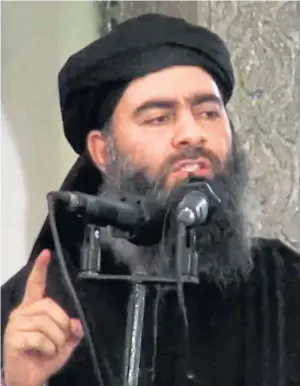  ??  ?? MOST WANTED: Abu Bakr al-Baghdadi led the so-called Islamic State group
