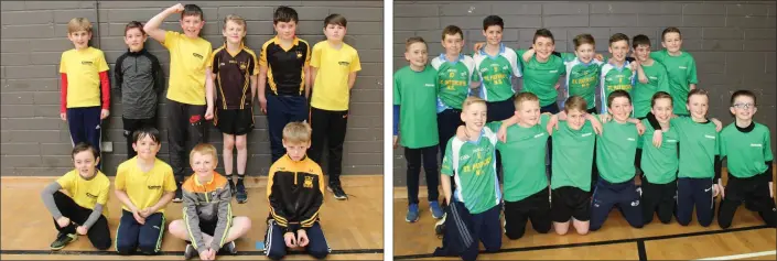  ??  ?? Adamstown boys, third and fourth class Sportshall athletics victors. Crossabeg boys, winners of the fifth and sixth class Sportshall athletics event in Enniscorth­y.