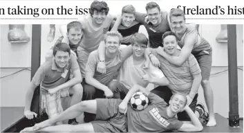  ?? [WHITNEY NEILSON / THE OBSERVER] ?? The Boys in the Photograph follows a boys’ soccer team after their star player winds up in prison during the conflict in Northern Ireland. The team includes: Liam Clark, Ben Skipper, Paul Booker, Andrew Parent, Conor Murphy, Evan Rueb, Keenan Smits, Nathan Chaytor, Nicholas Ioannidis and Alten Wilmot.