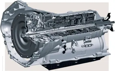  ??  ?? Automatic transmissi­ons ware developed to be more responsive and efficient. Pictured is an eight-speed, rear-drive unit made by ZF.