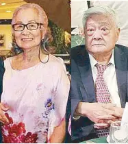  ??  ?? Elizabeth Gokongwei and John Gokongwei, JG Summit Holdings inc. chariman emeritus