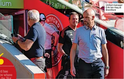  ?? ?? United manager Erik ten Hag at Brentford