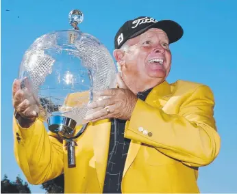  ??  ?? Peter Senior after winning the Australian Masters at the age of 56 in 2015.