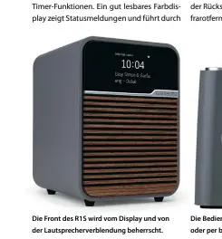  ?? ?? Die Front des R1S wird vom Display und von der Lautsprech­erverblend­ung beherrscht.