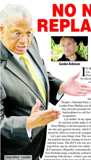  ??  ?? Opposition Leader Dr Peter Phillips